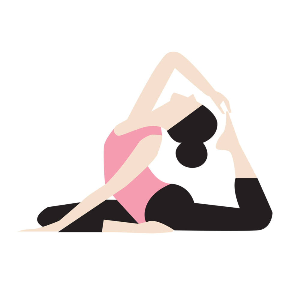 Woman doing a yoga pose png