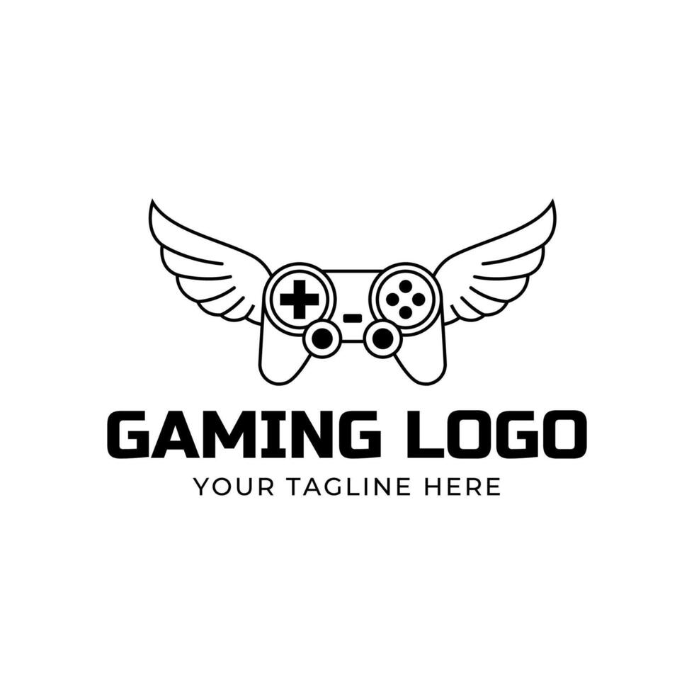 Game console and games stick logo design template vector