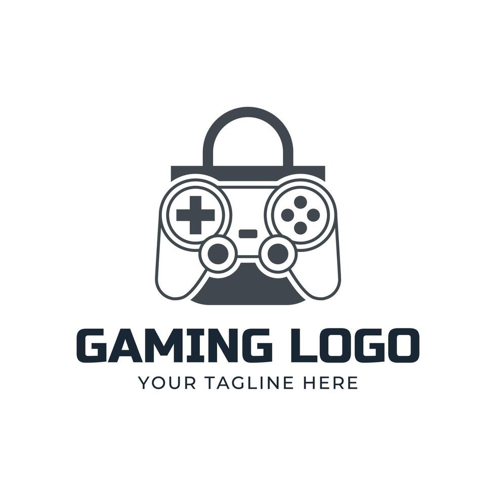 Game console and games stick logo design template vector