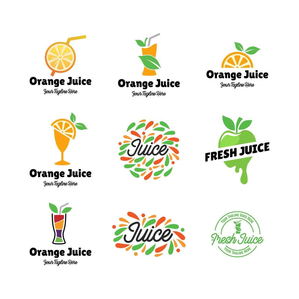 Set of juice logos on white background vector