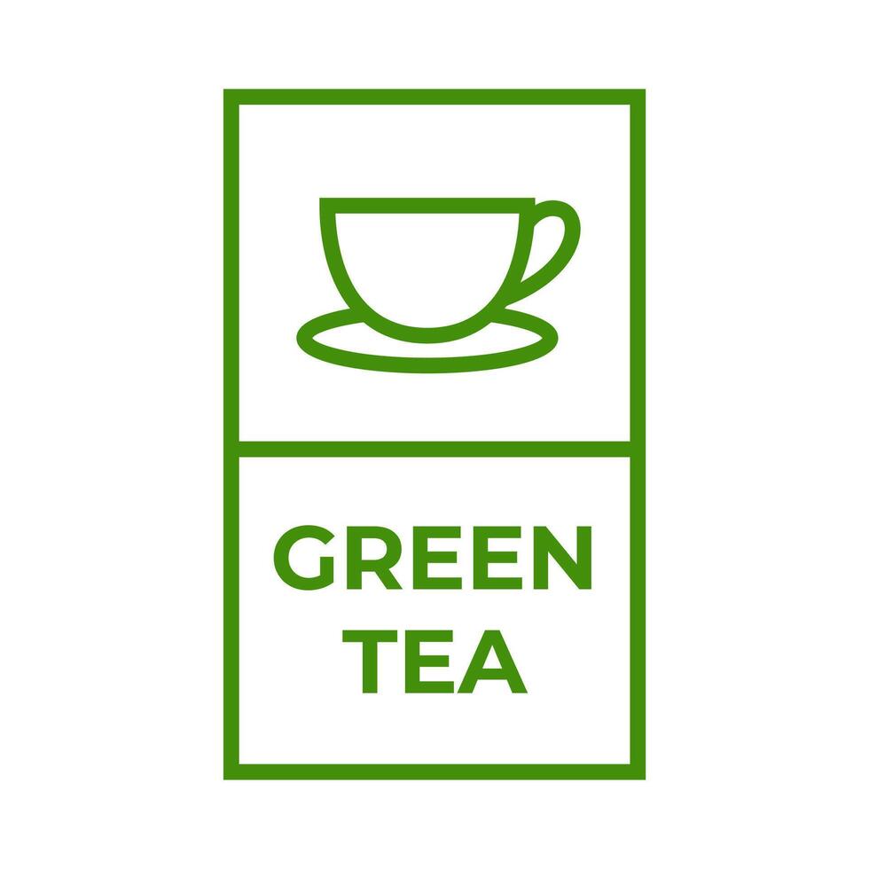 Natural green tea cup for logo design concept editable. vector