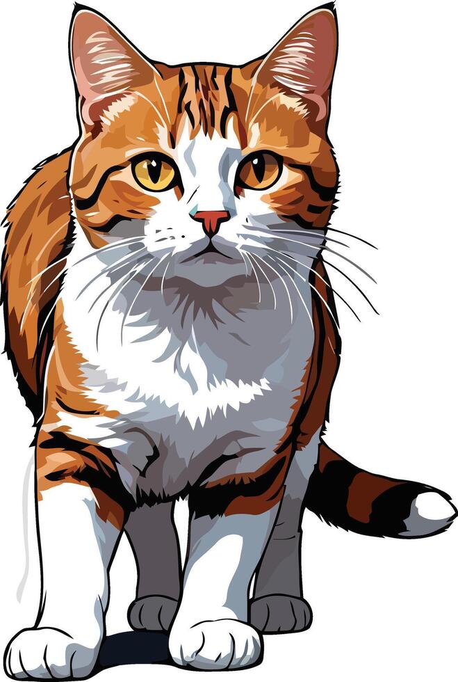 Graceful Agean cat art and Illustration vector