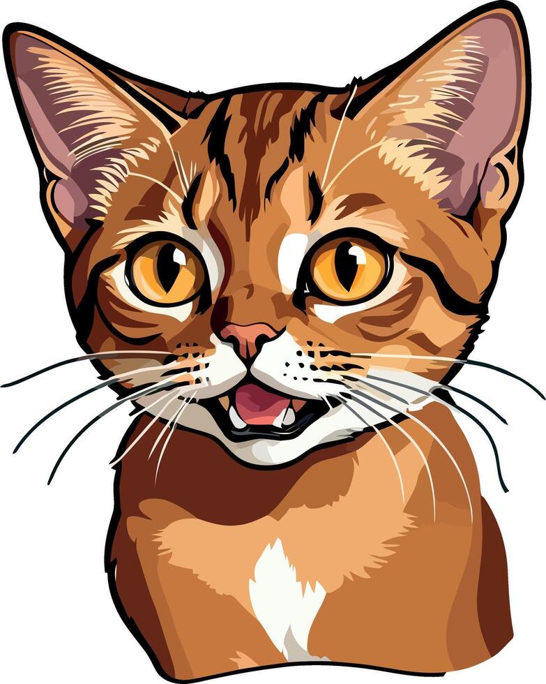 Graceful Abyssinian Cat Illustration vector