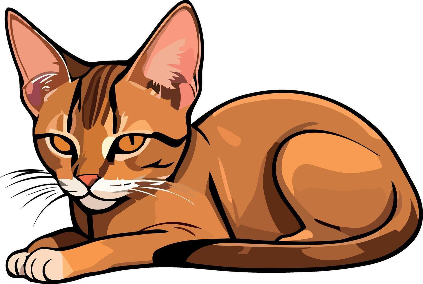 Graceful Abyssinian Cat Illustration vector