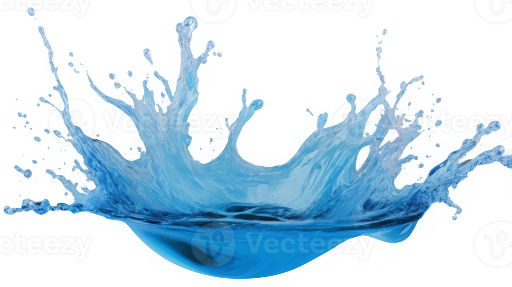 Blue whirlpool splash isolated on transparent background, slightly wavy flowing liquid png
