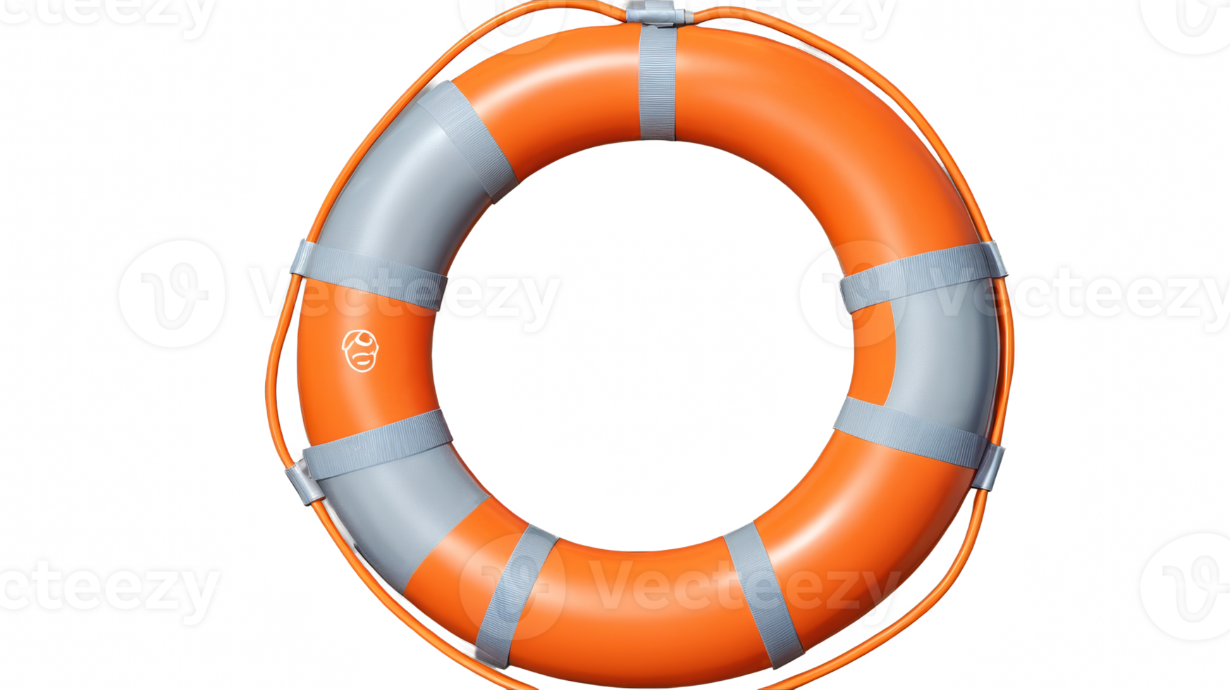 orange lifebuoy isolated on transparent background png