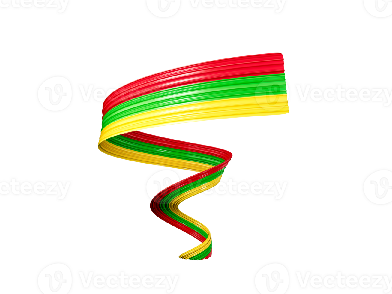 Myanmar Burma flag colors ribbon spiral twisted 3d illustration png