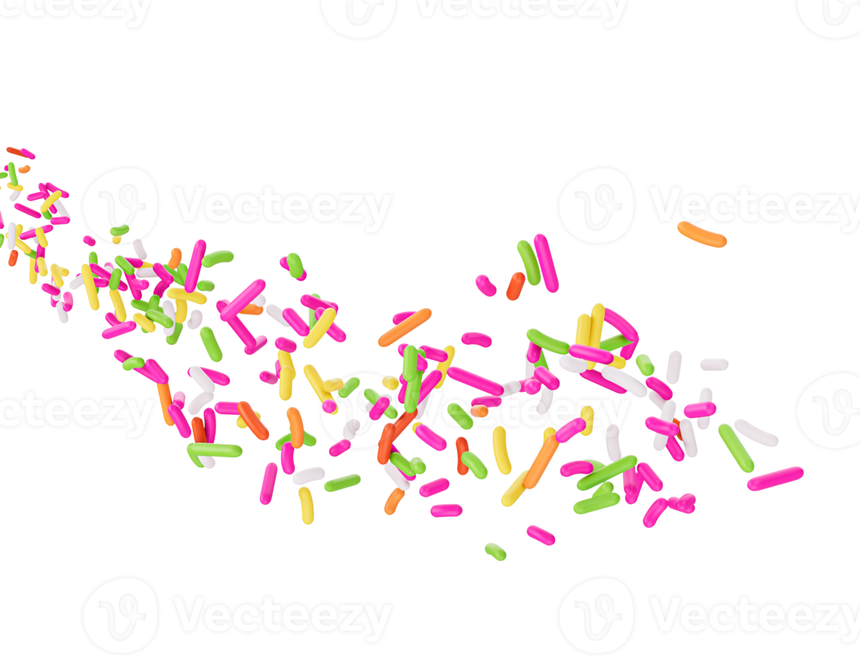 Colorful Sprinkles Or Meises For Cakes Flowing Coming In The Air 3D Illustration png