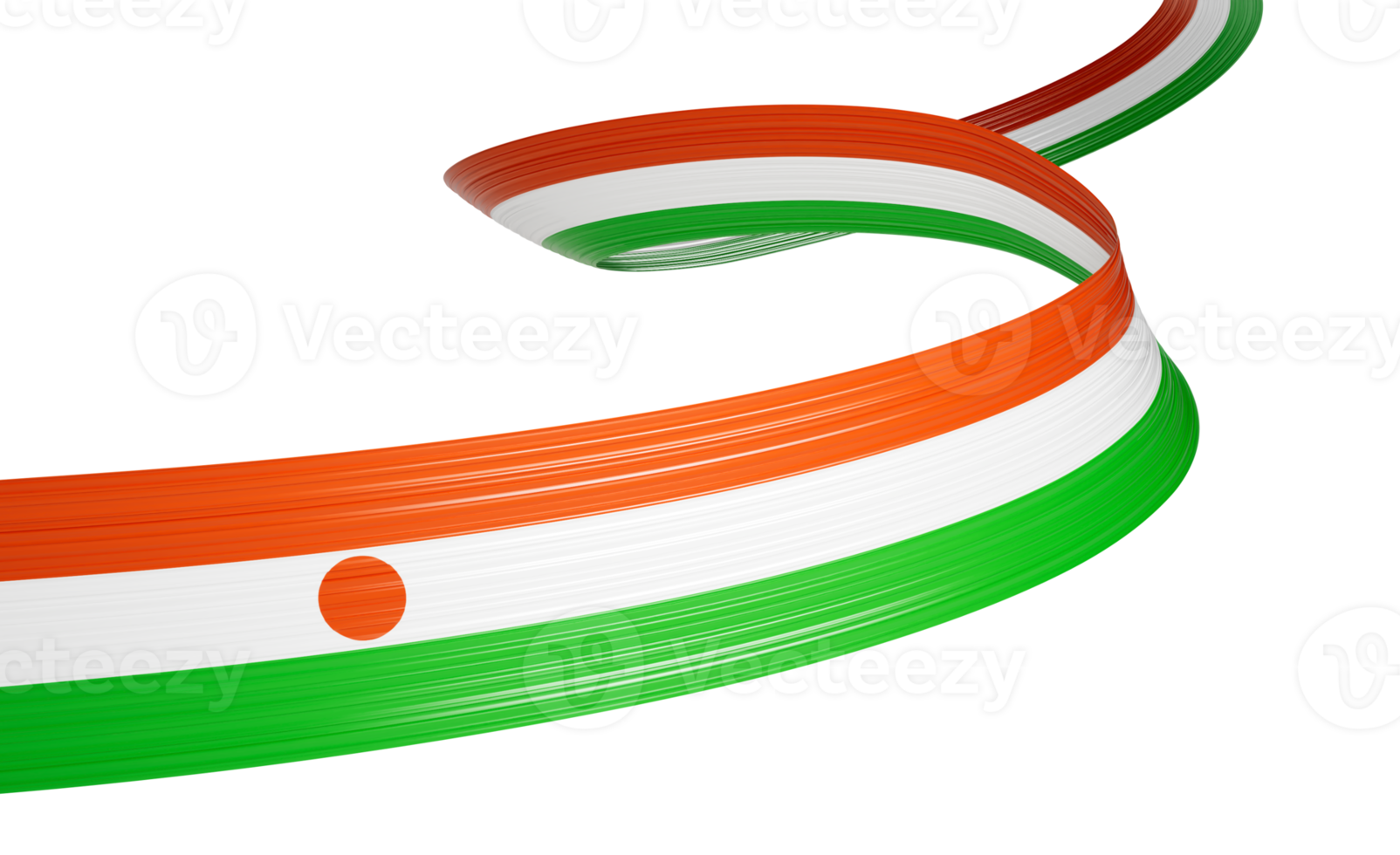 3d Flag Of Niger 3d Shiny Waving Niger Ribbon Flag 3d Illustration png