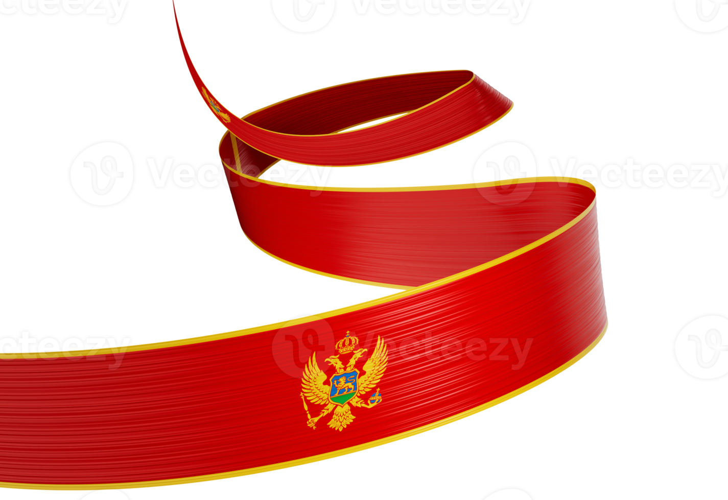 3d Flag Of Montenegro 3d Shiny Waving Montenegro Ribbon Flag 3d Illustration png