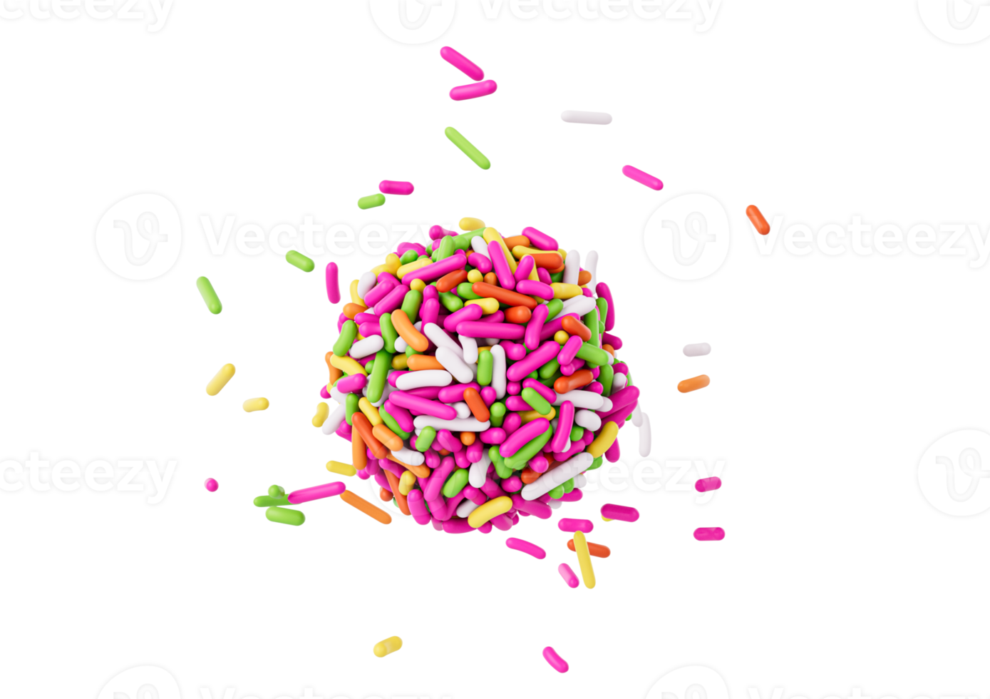 Brigadeiro Traditional Brazilian Dessert Ball Made Of Colorful Sprinkles or Meises 3D Illustration png