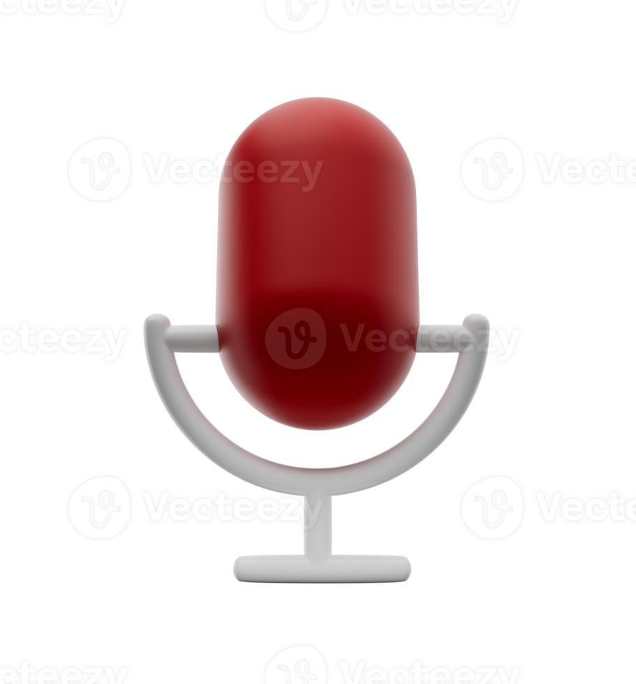 Microphone 3d modern style. Realistic icon. 3d illustration png