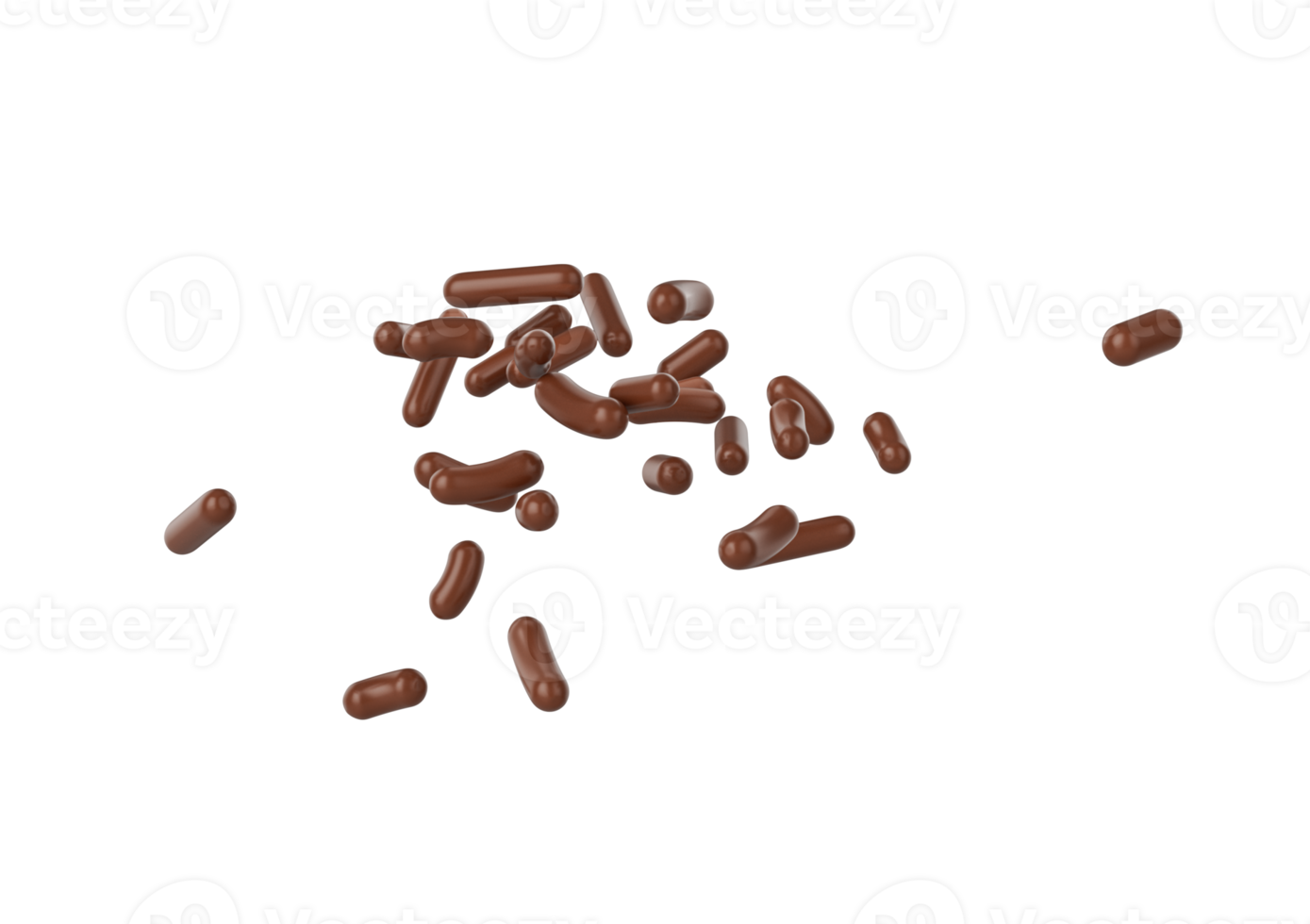 Chocolate Sprinkles For Cakes, Ice Cream And Desserts Falling 3D Illustration png
