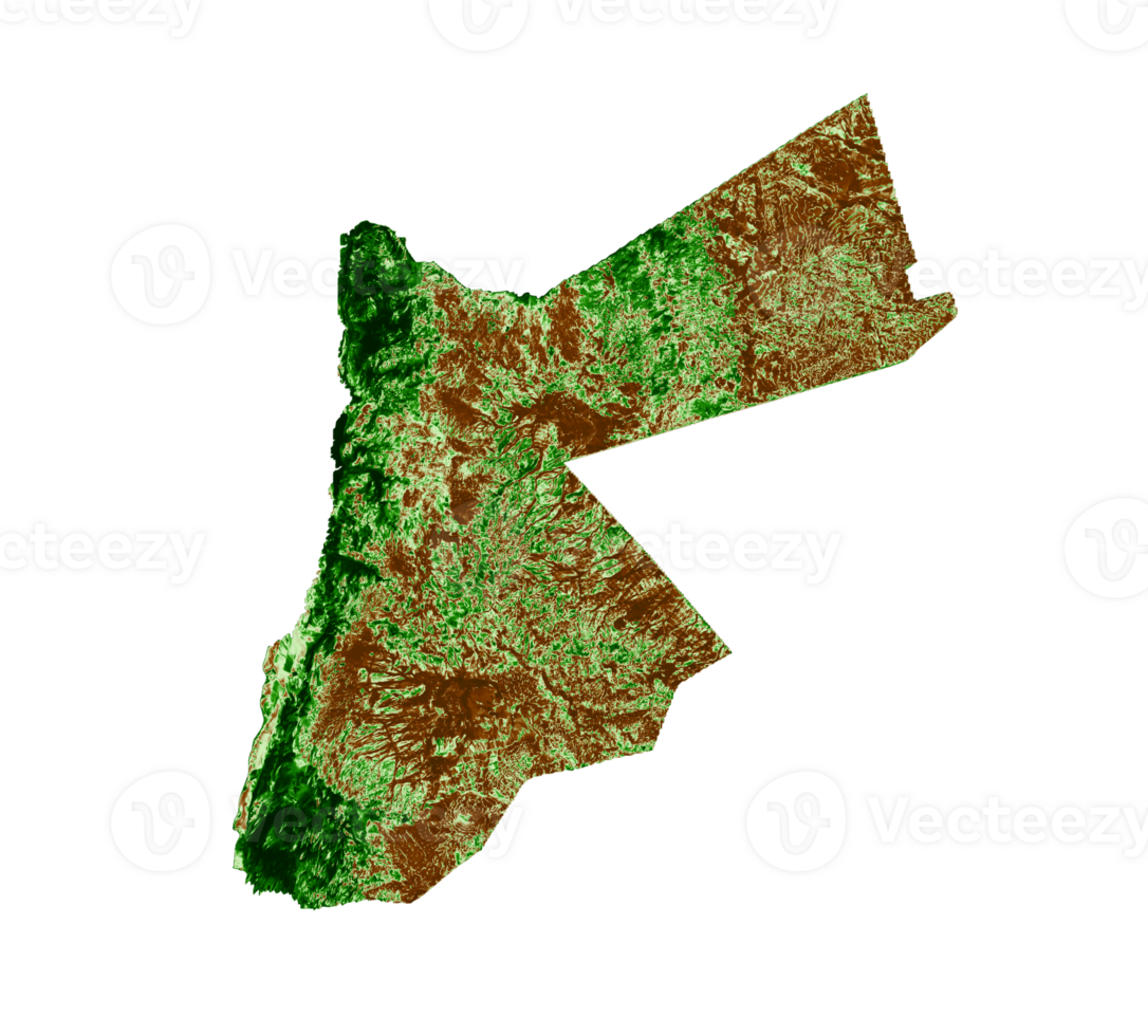 Jordan Topographic Map 3d realistic map Color 3d illustration png