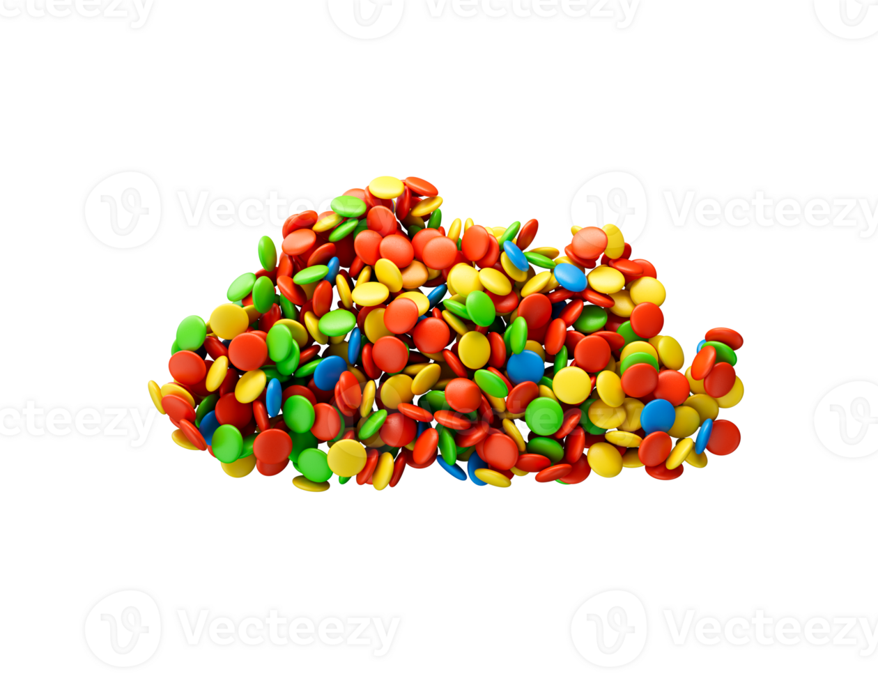 Bhutan multicolored sweet candy Dragees in shape of Bhutan map. 3d illustration png