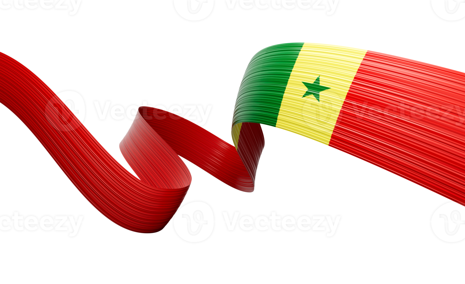 3d Flag Of Senegal 3d Shiny Waving Senegal Ribbon Flag 3d Illustration png