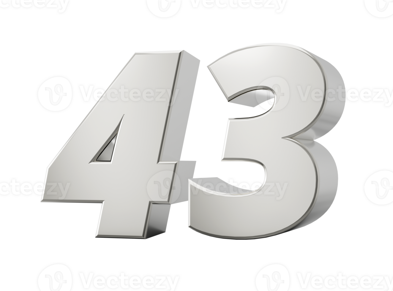 Silver 3d numbers 43 Forty three. 3d illustration 47429850 PNG Silver 3d numbers 43 Forty three. 3d illustration 47429850 PNG