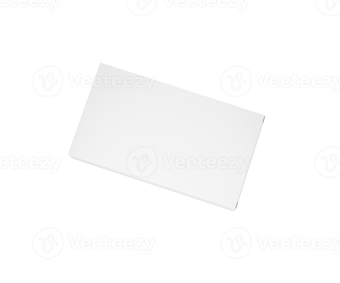 Empty White Rectangular Cardboard Box Mock Up Design 3D Illustration png