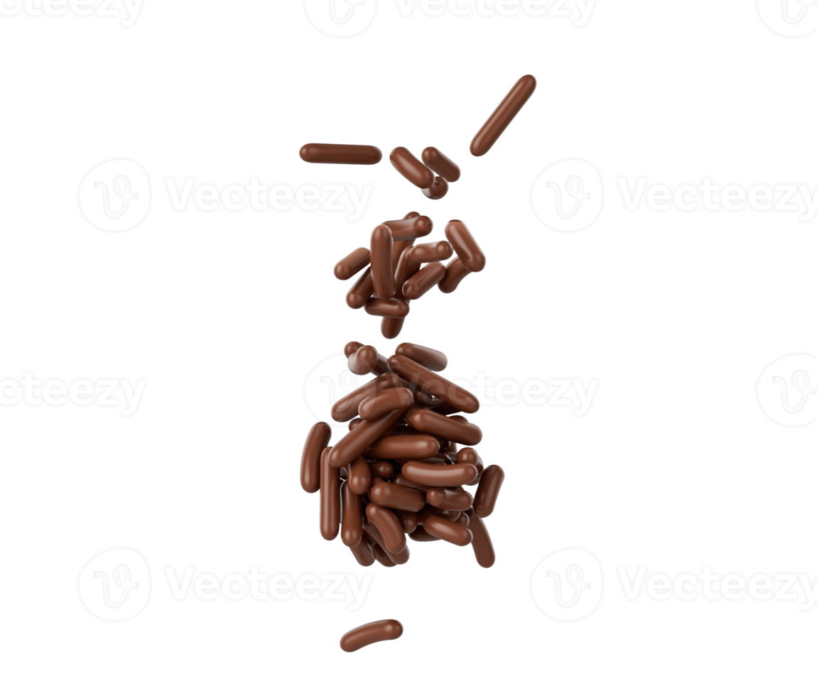 Chocolate Sprinkles For Cakes And Bakery Items Falling From Top 3D Illustration png