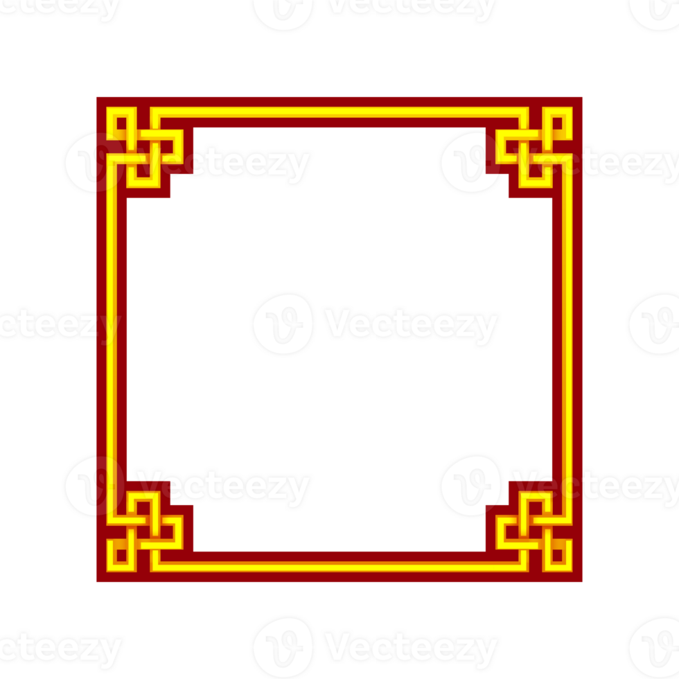 Chinese Frame Red-golden. Chinese-style background. Game element, APP icon or banner. png