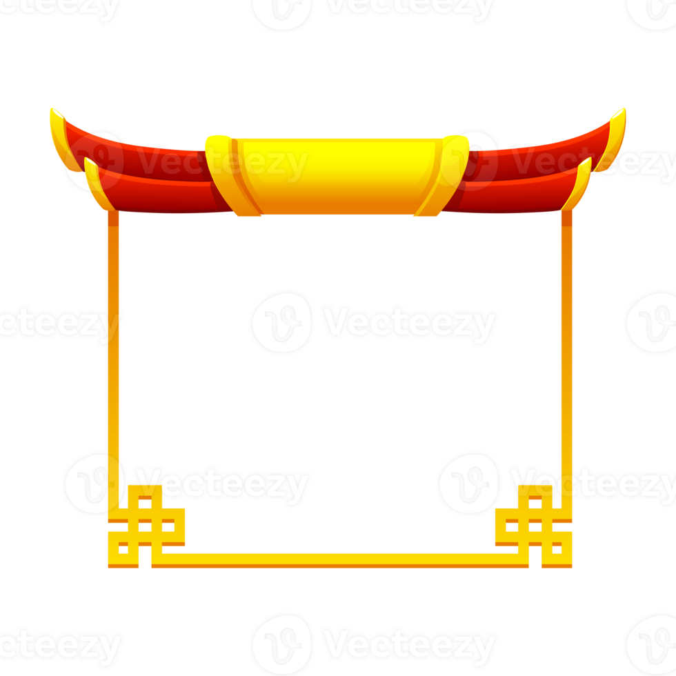 Chinese Frame Red-golden. Chinese-style background for your icon. Game element, APP icon or banner. png