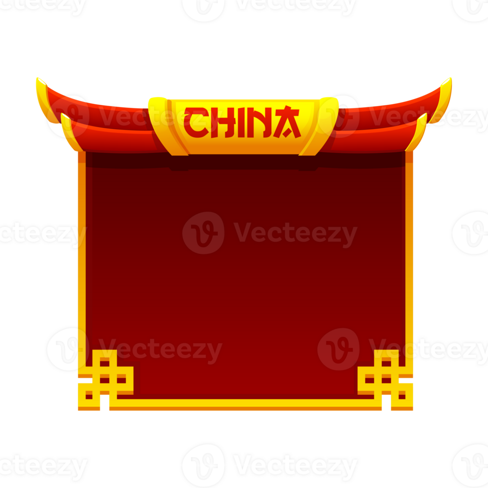 Golden Chinese frames. Chinese-style background for your icon. Game element, APP icon or banner. png