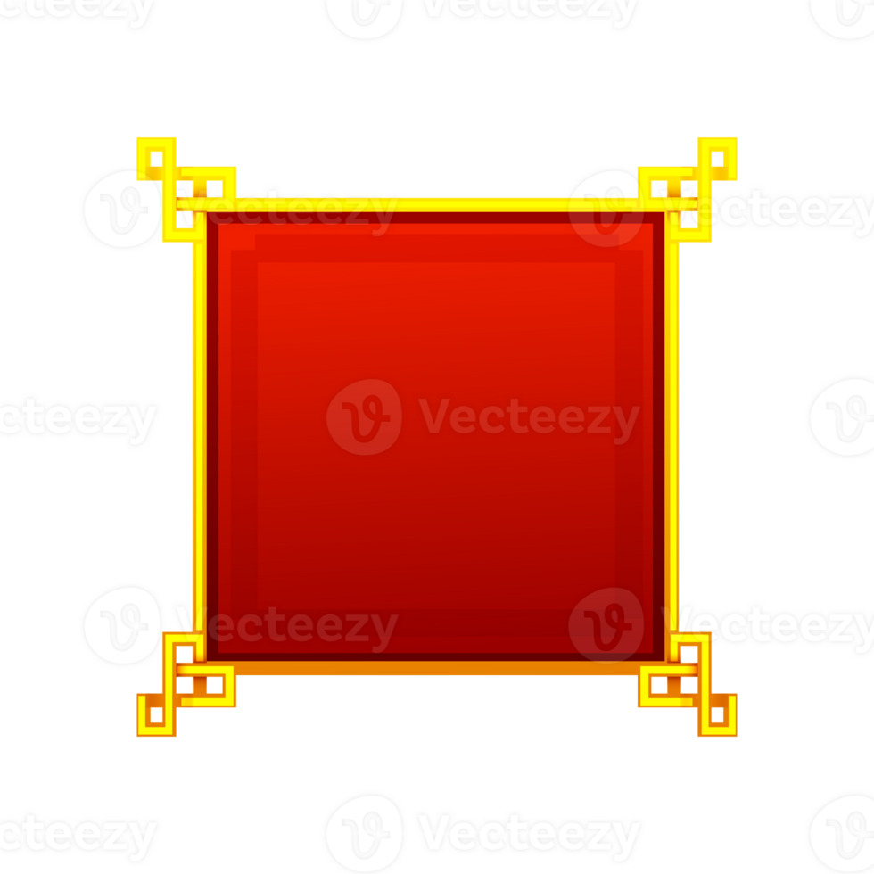 Chinese Frame Red-golden. Chinese-style background. Game element, APP icon or banner for your design. png