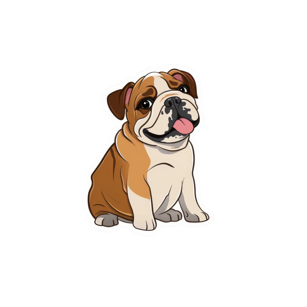 bulldog dog cartoon sticker png