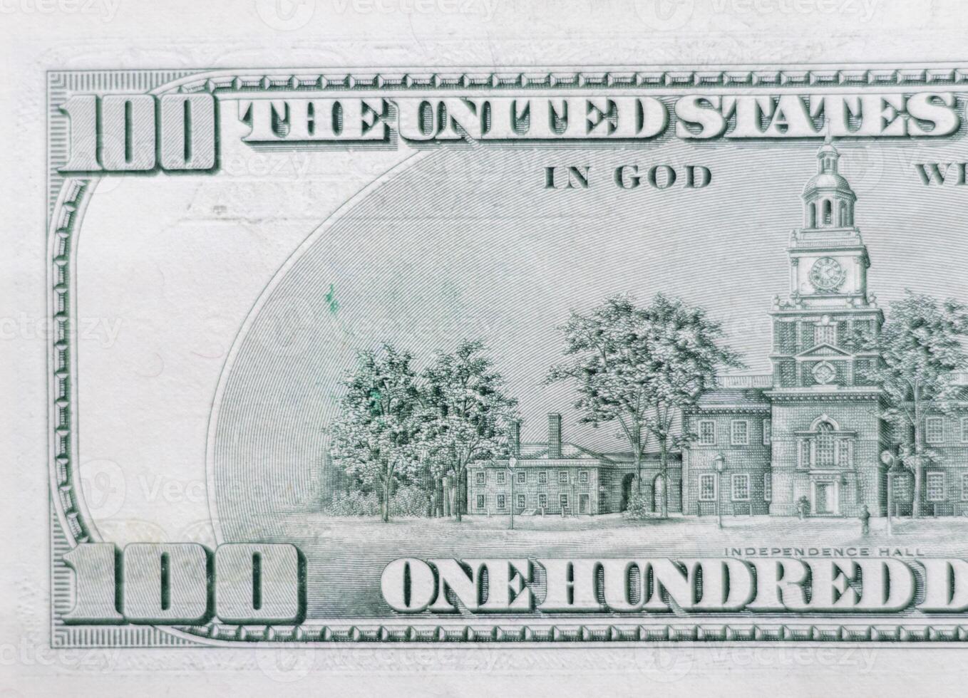 Close up shot of the 100 US dollars note bill. Finance photo