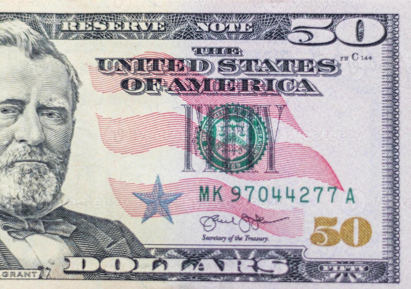 Close up shot of the US dollars note bill. Finance photo