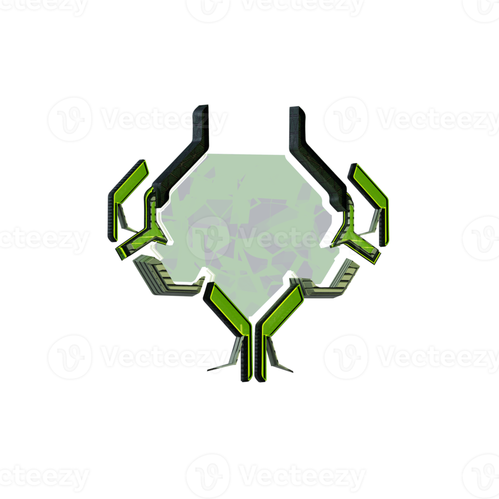 3d cyber militarry element png