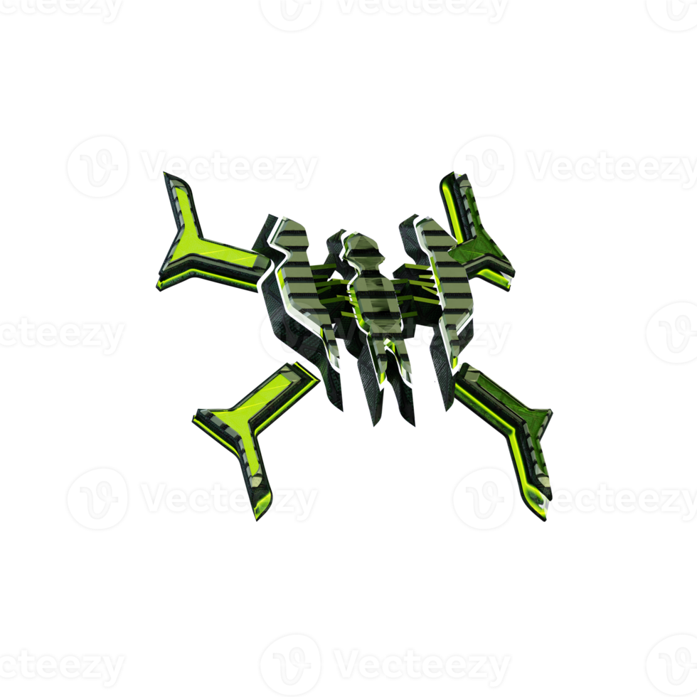 3d cyber militarry element png