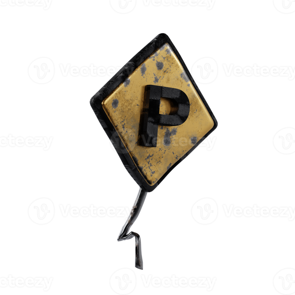 3d rusty road sign png