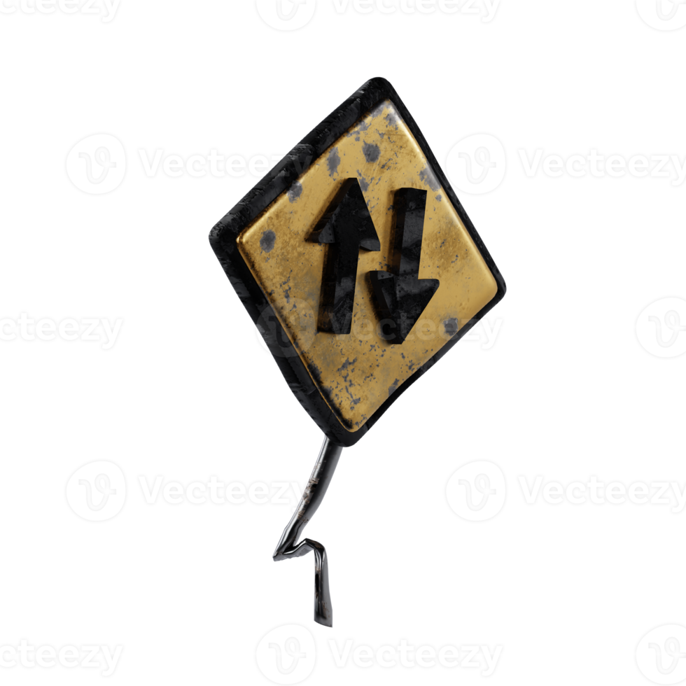 3d rusty road sign png
