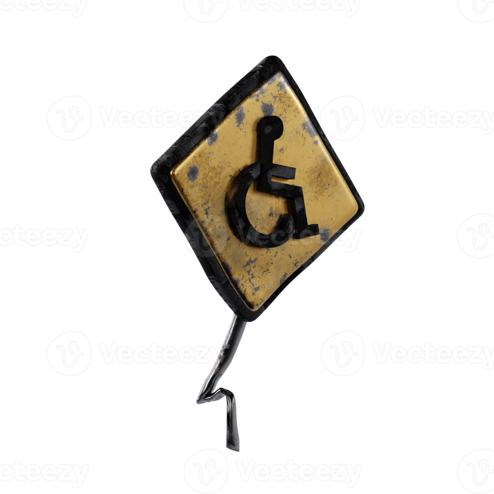 3d rusty road sign png