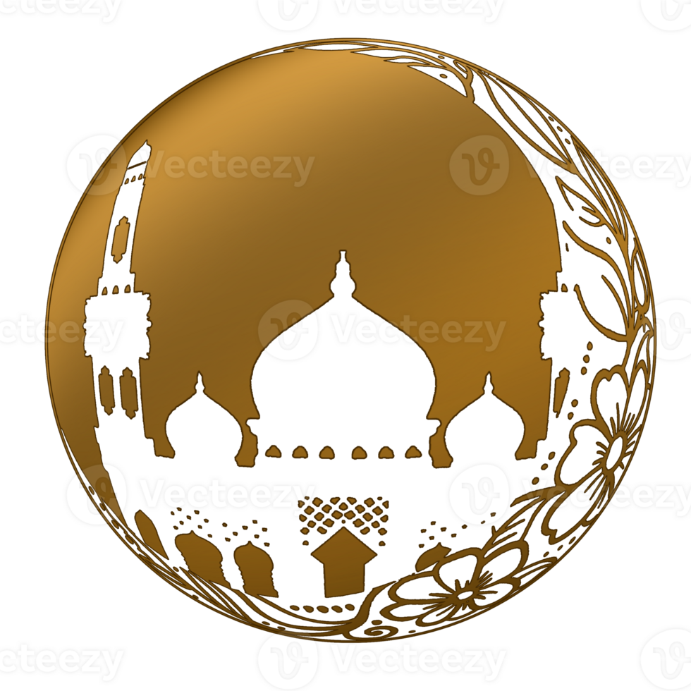 Islamic element decoration for special celebration greeting card png