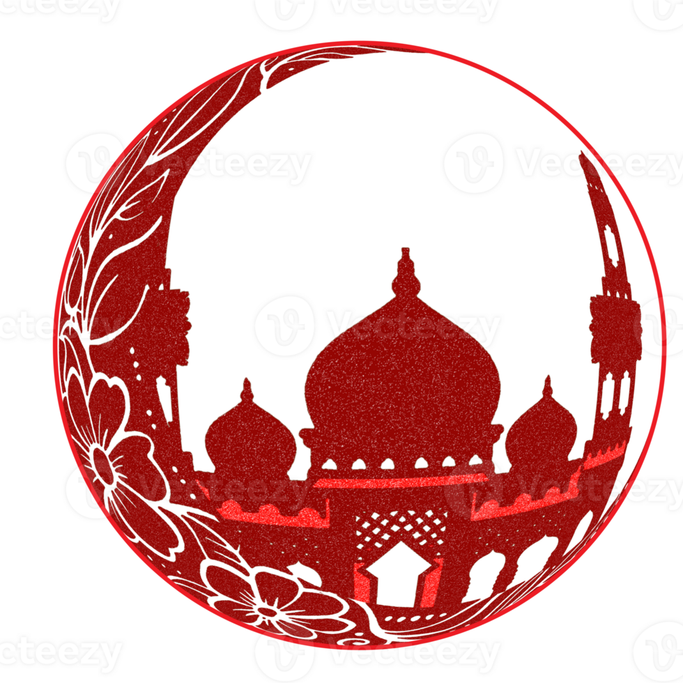 Islamic element decoration for special celebration greeting card png