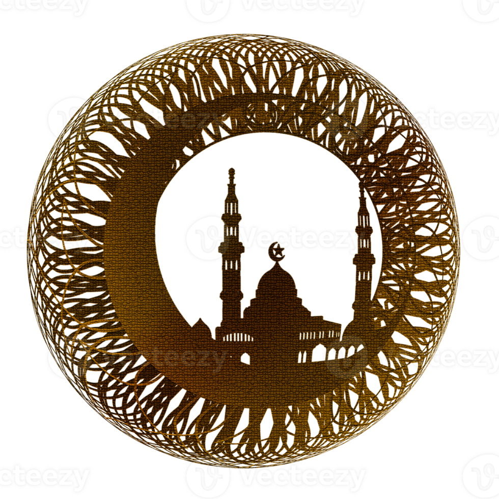 Islamic element decoration for special celebration greeting card png