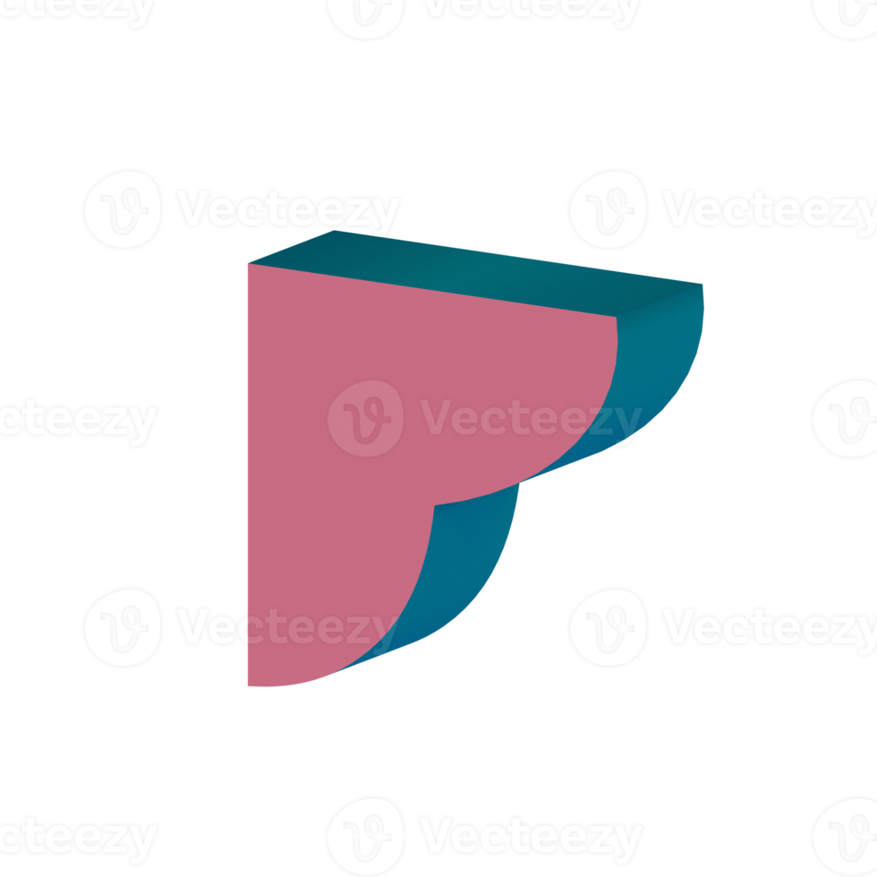 3d abstract pop art flat element png