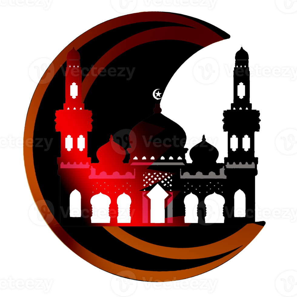 Islamic element decoration for special celebration greeting card png
