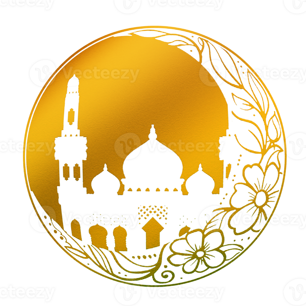 Islamic element decoration for special celebration greeting card png