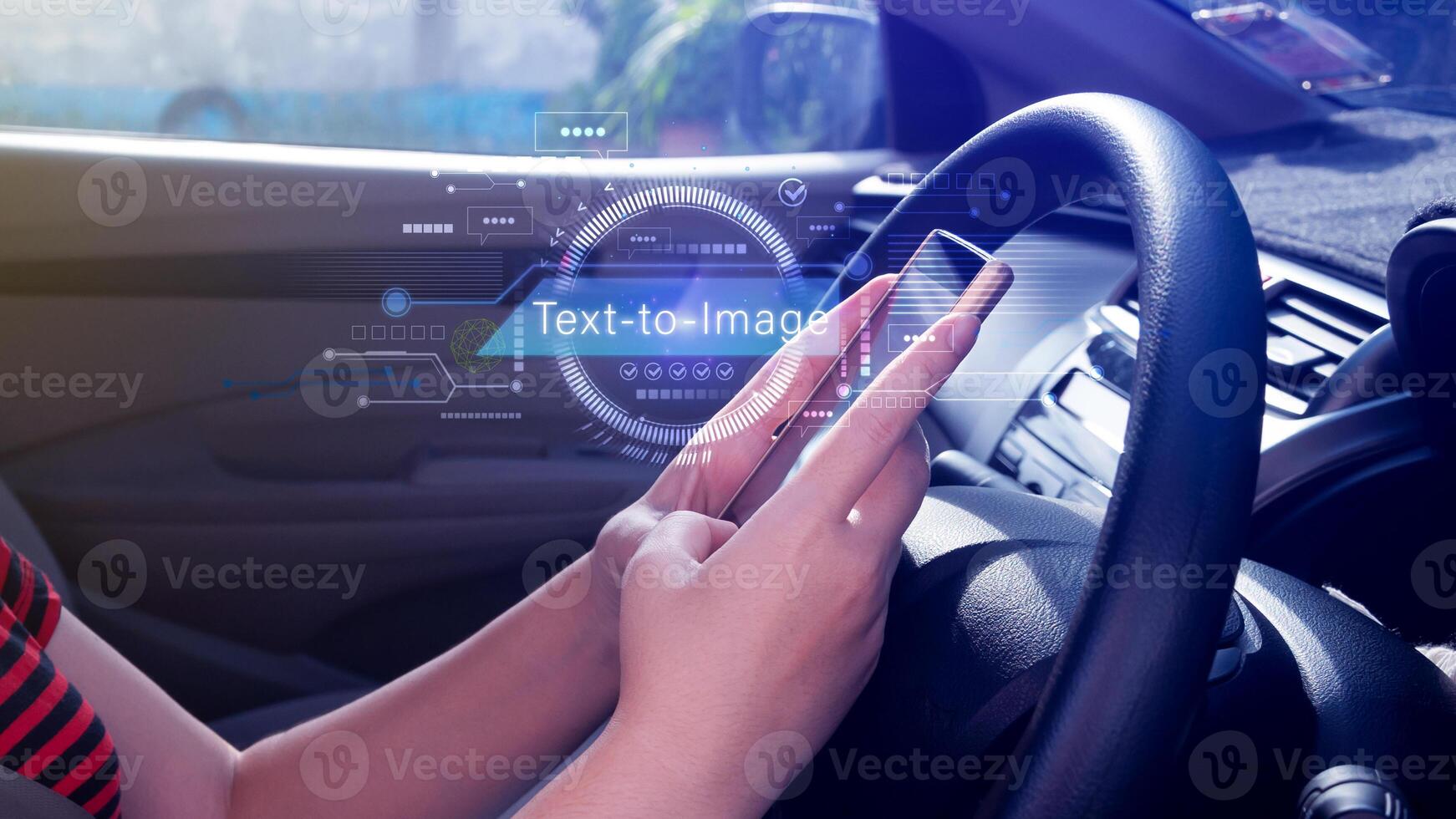 Ai tech Text to image, virtual graphic with AI, Artificial Intelligence, using command prompt for generates something, Futuristic technology transformation. photo
