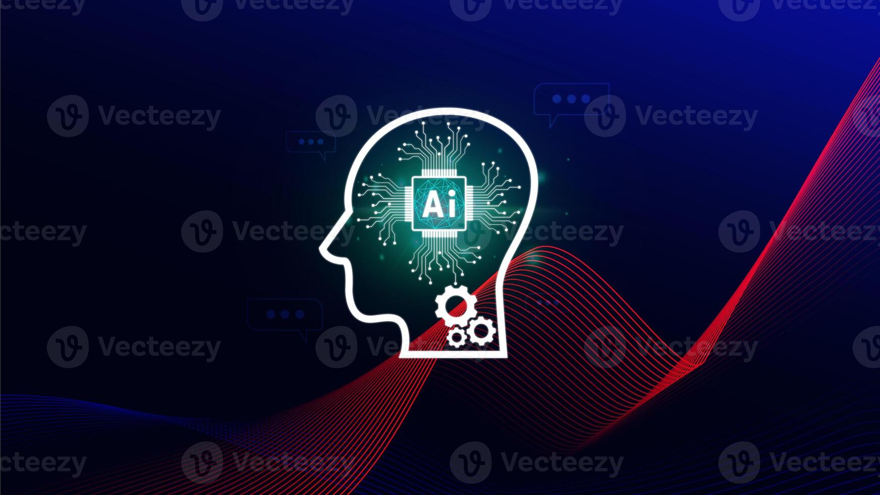 Ai tech, virtual graphic Global Internet connect with AI, Artificial Intelligence, using command prompt for generates something, Futuristic technology transformation. photo