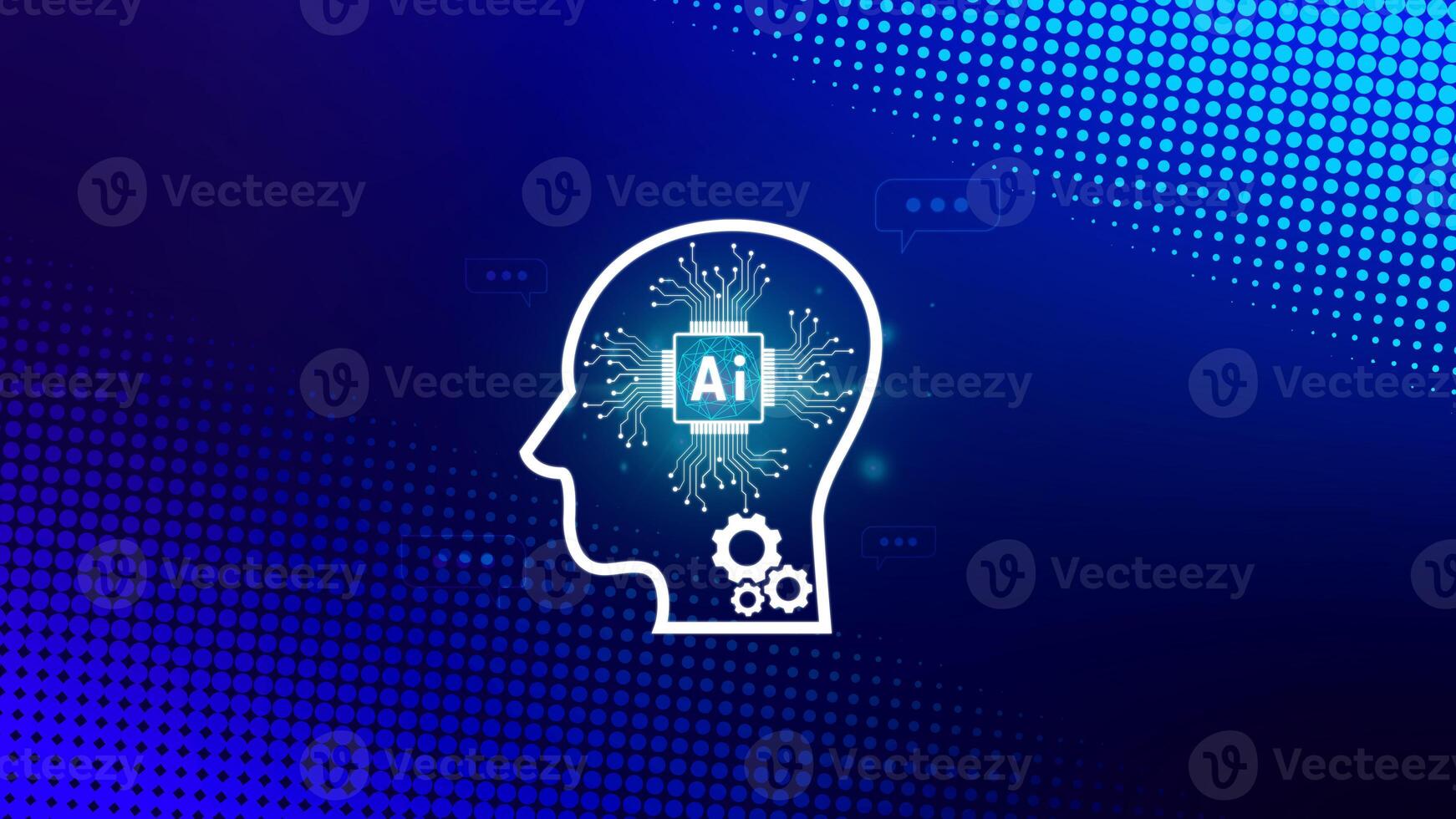 Ai tech, virtual graphic Global Internet connect with AI, Artificial Intelligence, using command prompt for generates something, Futuristic technology transformation. photo