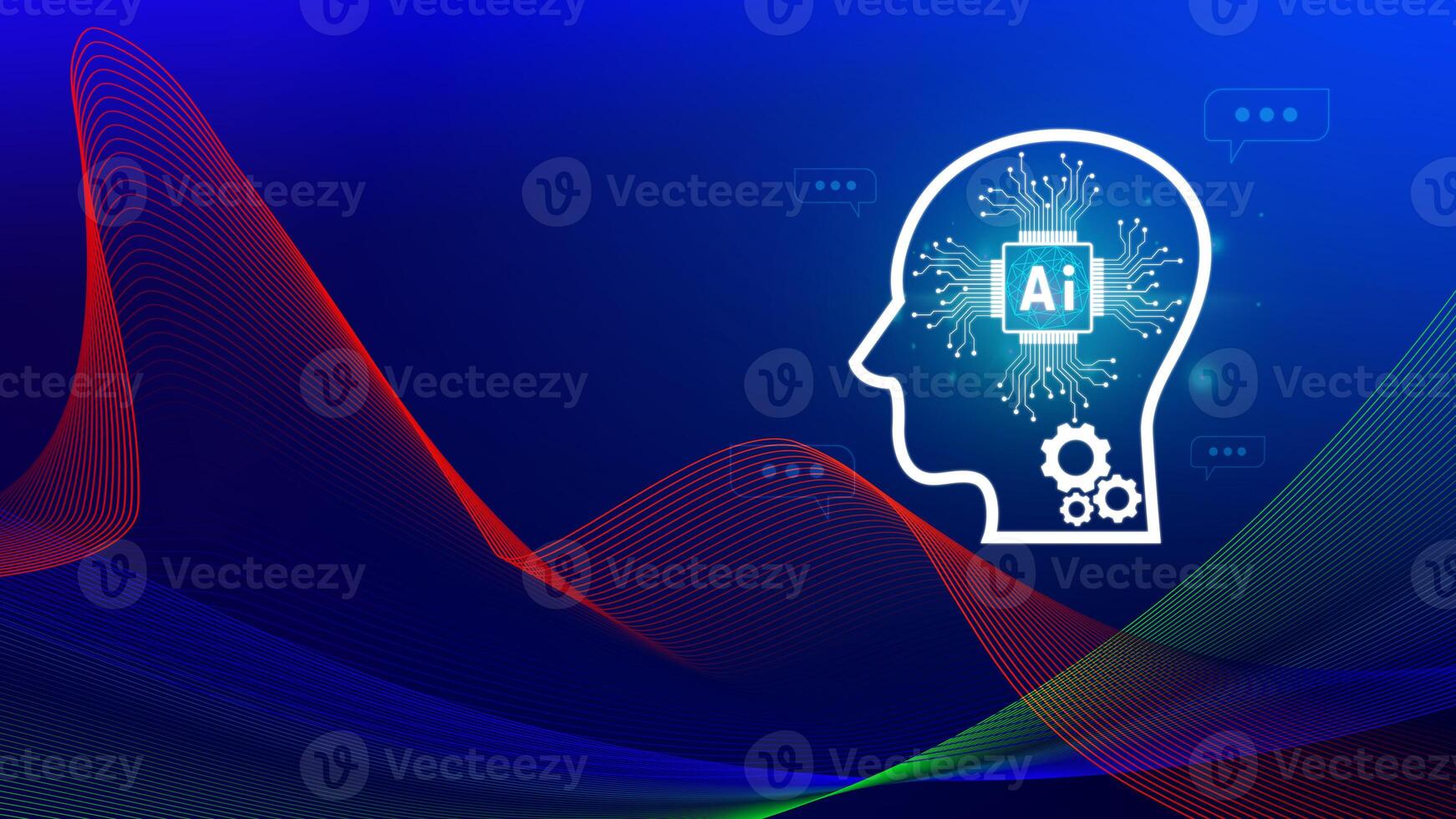 Ai tech, virtual graphic Global Internet connect with AI, Artificial Intelligence, using command prompt for generates something, Futuristic technology transformation. photo
