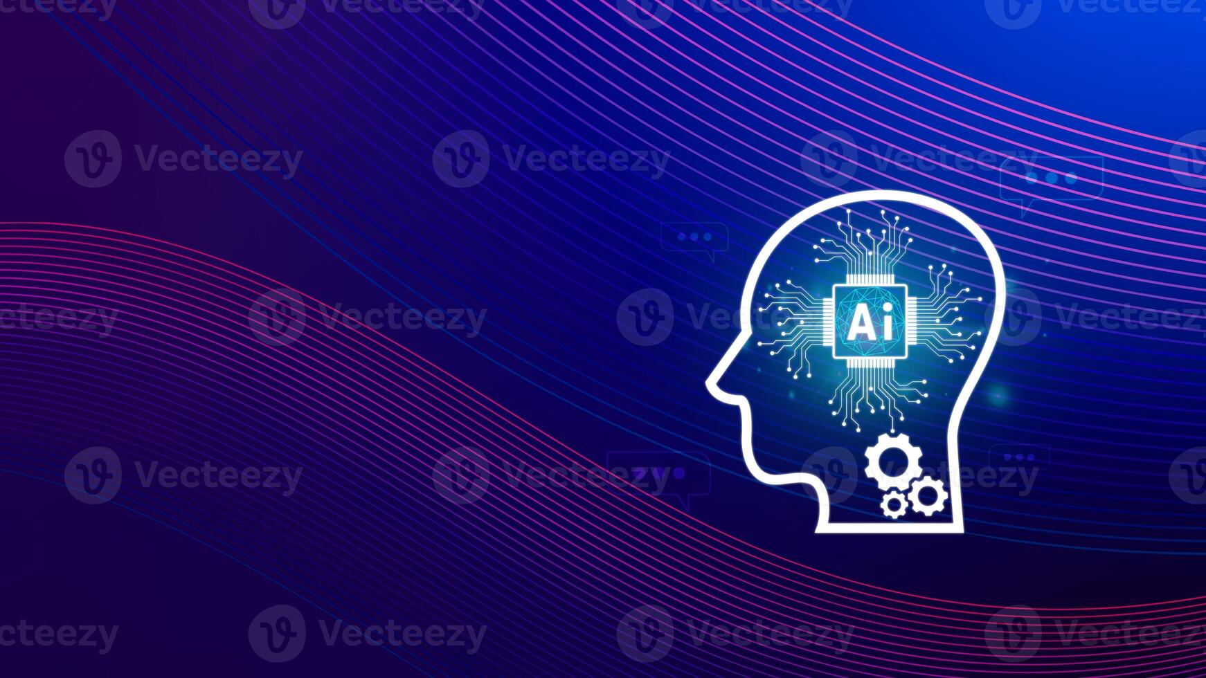 Ai tech, virtual graphic Global Internet connect with AI, Artificial Intelligence, using command prompt for generates something, Futuristic technology transformation. photo