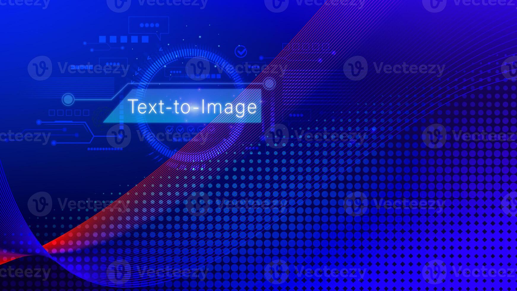 Ai tech Text to image, virtual graphic with AI, Artificial Intelligence, using command prompt for generates something, Futuristic technology transformation. photo