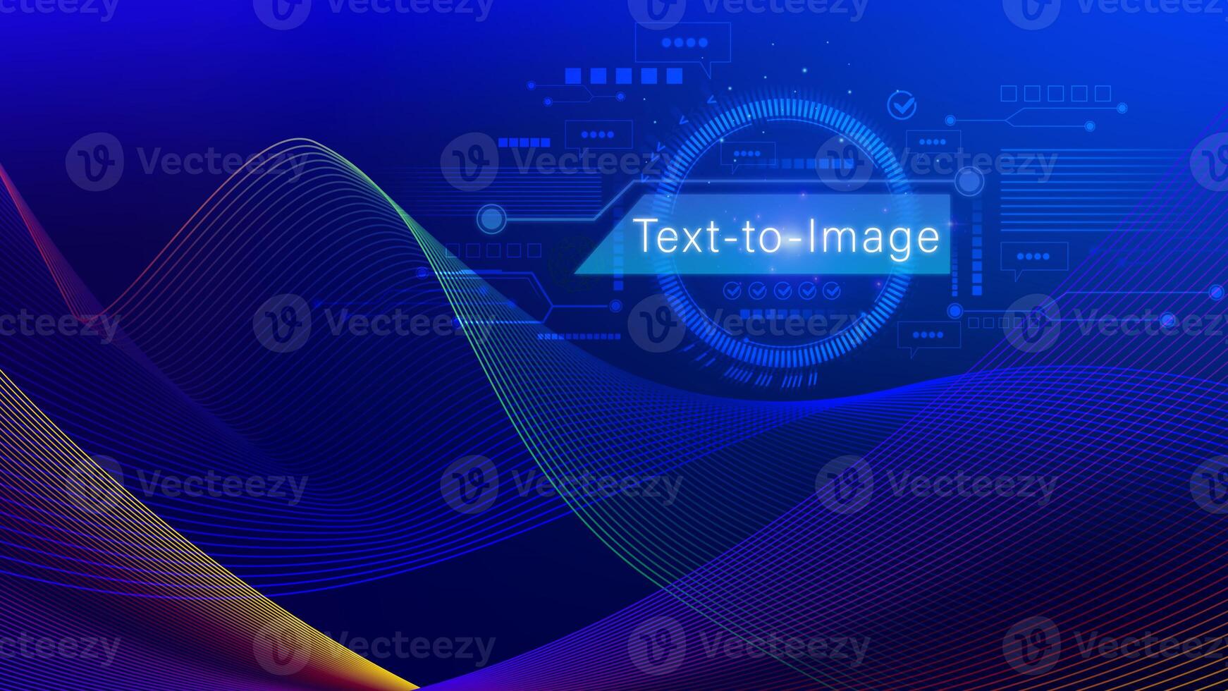 Ai tech Text to image, virtual graphic with AI, Artificial Intelligence, using command prompt for generates something, Futuristic technology transformation. photo