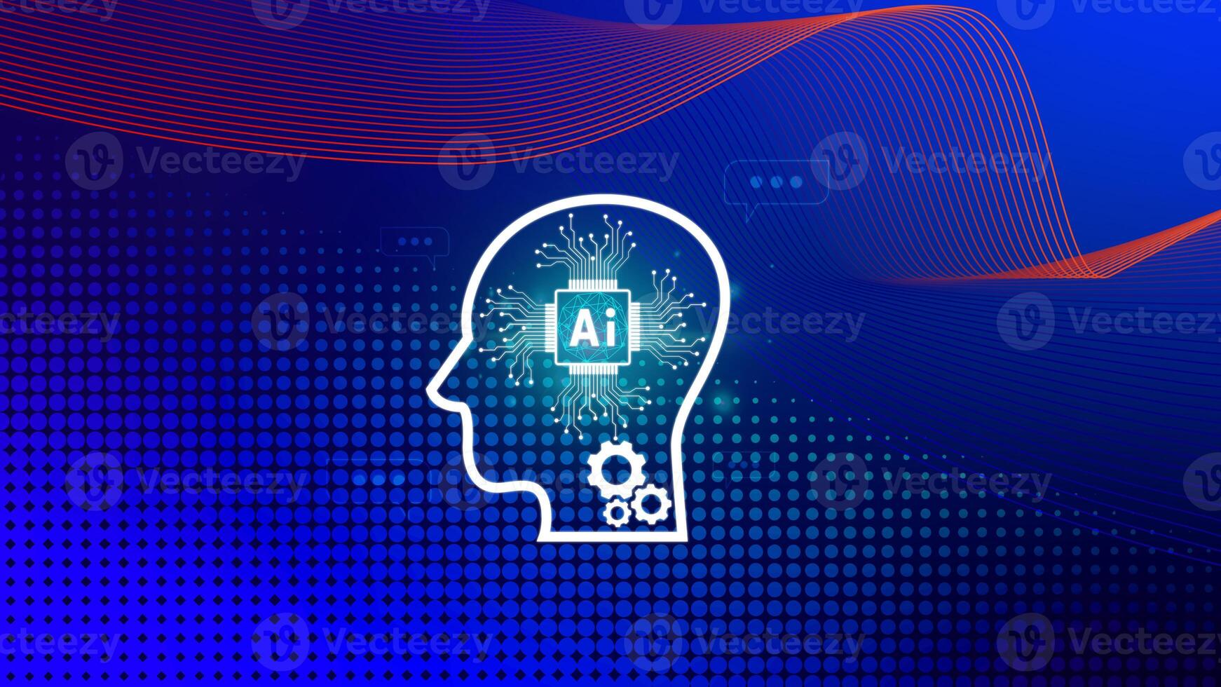 Ai tech, virtual graphic Global Internet connect with AI, Artificial Intelligence, using command prompt for generates something, Futuristic technology transformation. photo