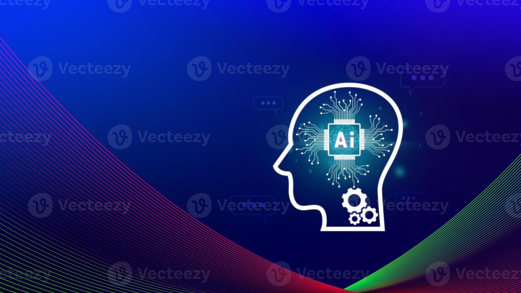 Ai tech, virtual graphic Global Internet connect with AI, Artificial Intelligence, using command prompt for generates something, Futuristic technology transformation. photo